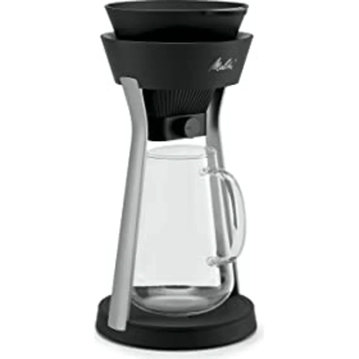 Melitta AMANO Kaffeebereiter, Pour Over Design mit Filterverschluss und Tropfschutz, schwarz-silber – Bild 2