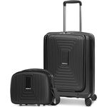 REDOLZ Hartschalen Koffer-Set-2-teilig | S Trolley 40 x 23 x 55 cm mit Laptopfach & Dehnfalte - 3,2 kg + Beauty-Case 34 x 17 x 27 cm - 1,1 kg | für Damen & Herren (Essentials 14)