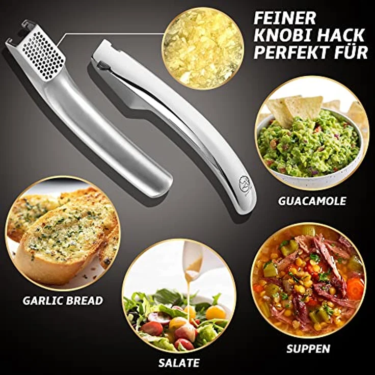 Gourmet Easy Knoblauchpresse Edelstahl für Knoblauch & Ingwer | Kein Schälen notwendig, spülmaschinengeeignet, 5 Jahre Garantie – Bild 4