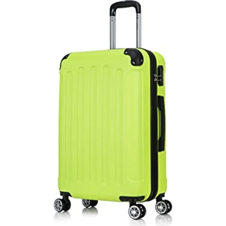 Flexot® Flex-2045 Koffer Zwillingsrollen Reisekoffer Trolley Hartschale (XL, Neon-Gelb) – Bild 2