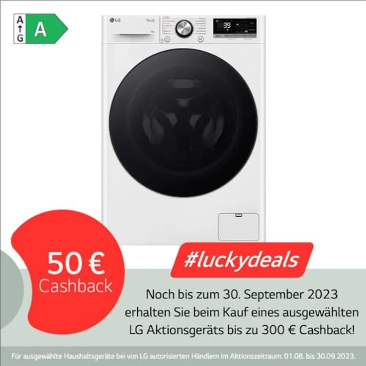 LG F2V7SLIM9 Waschmaschine, 9 kg, Energie A, Steam, Weiss – Bild 5