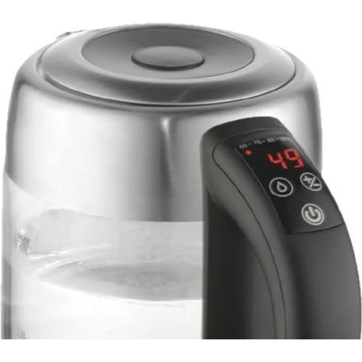 ADLER AD 1247 Wasserkocher aus Edelstahl und Glas, 1,7L, 2200 W, digitaler Glaswasserkocher mit Temperaturwahl 60-100C°, LED Beleuchtung mit Farbwechsel, Kalkfilter – Bild 4