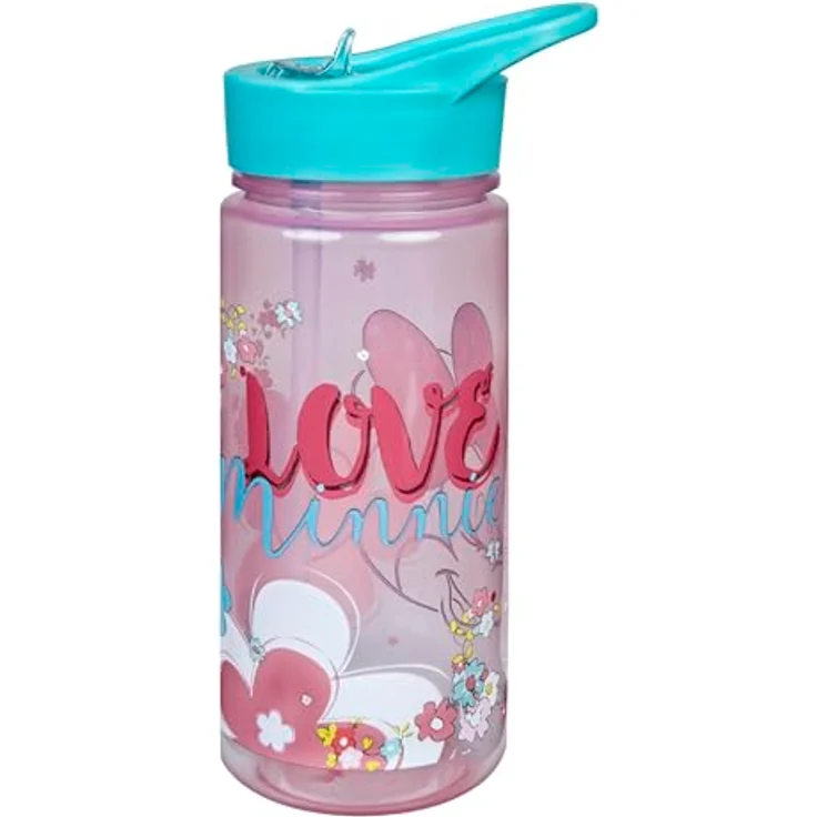 Disney Minnie Mouse Trinkflasche 500 ml, mehrfarbige Kinder Wasserflasche für Schule und Sport – Bild 3