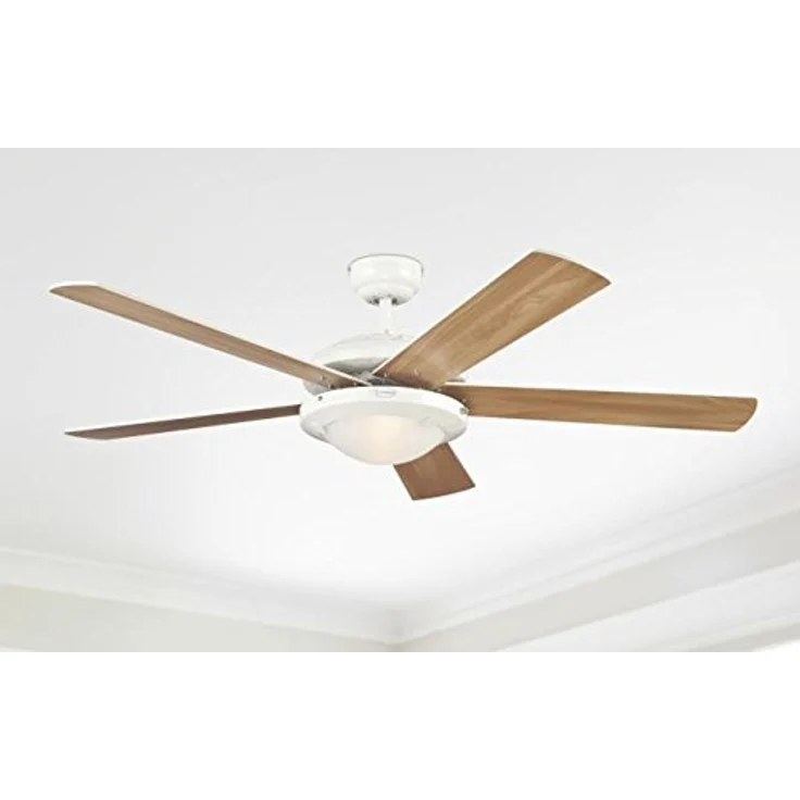 132 cm Deckenventilator Comet 78017 mit Einzelleuchte und fünf Flügeln, Ausführung in Weiß mit Opalmilchglas – Bild 6