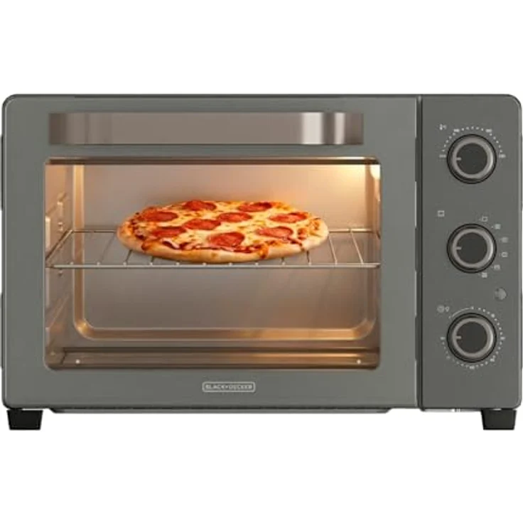 Black+Decker BXOV3000E, 30-Liter Tischbackofen mit 1500 W, Heißluftumwälzung und Grillfunktion, grau – Bild 1