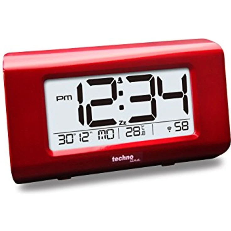Technoline Funkwecker WT 197, 12/24 h Zeitanzeige, Datumsanzeige, Innentemperaturanzeige, Schlummerfunktion, weiß – Bild 2