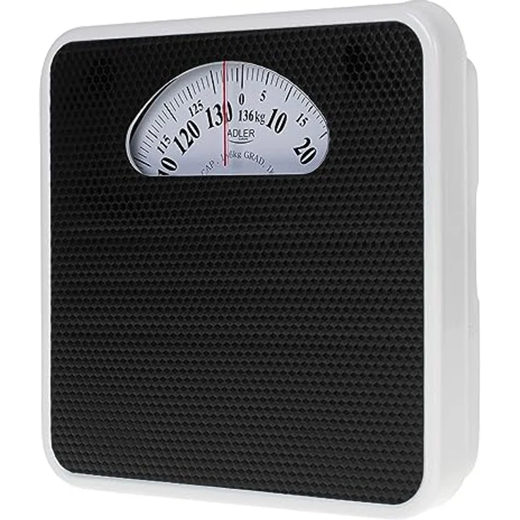Adler AD 8179 Mechanische Personenwaage - Körpergewicht - Analoge Fitnesswaage - 136kg Kapazität - Stabiles Metallgehäuse - Rutschfeste Oberfläche - Leicht ablesbar - Kalibriert mit einem Knopf – Bild 1
