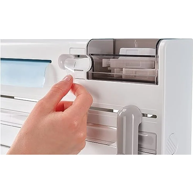 Leifheit Wandrollenhalter Parat Plus ComfortLine-Serie, für jede Küche, bewährter Schneidabroller für Alu- und Klarsichtfolie, Folienschneider mit Spezialmesser – Bild 5