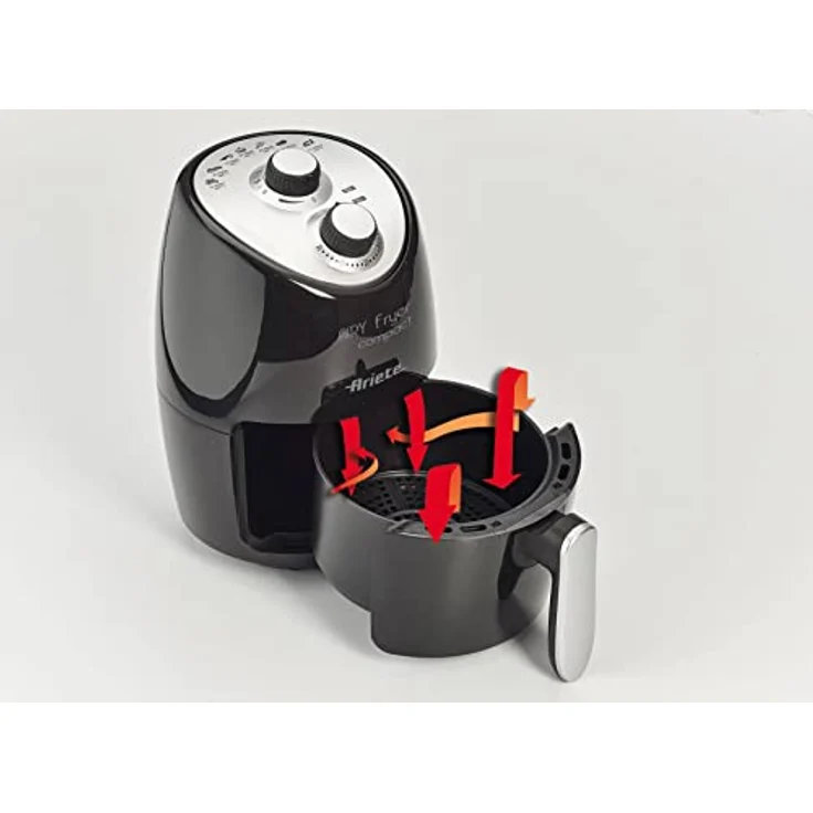 Ariete 4617, Airy Fryer Compact, Luftfritteuse, Fassungsvermögen 2 l, 1000 W, Temperatur max. 200 °C, Schwarz – Bild 3