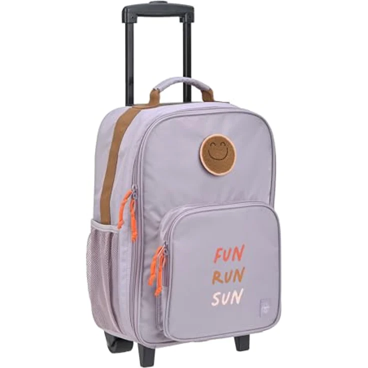 LÄSSIG Kinderkoffer Little Gang, 22 L, wasserabweisend, mit Teleskopgriff und bunten Patches, blau – Bild 1