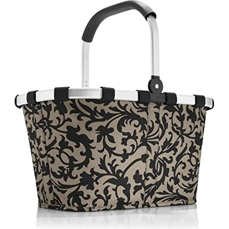 reisenthel carrybag Baroque Taupe - Stabiler Einkaufskorb mit viel Stauraum und praktischer Innentasche – Elegantes und wasserabweisendes Design – Bild 1