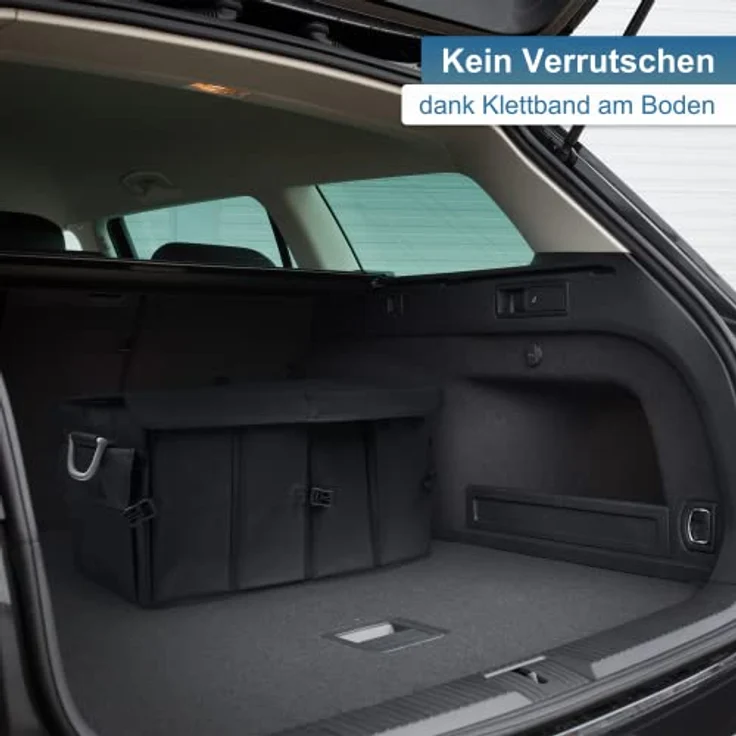 osoltus Kofferraumtasche 60x35x30cm, Organizer mit 3 großen Fächern und flexiblen Zwischenwänden, schwarz – Bild 5