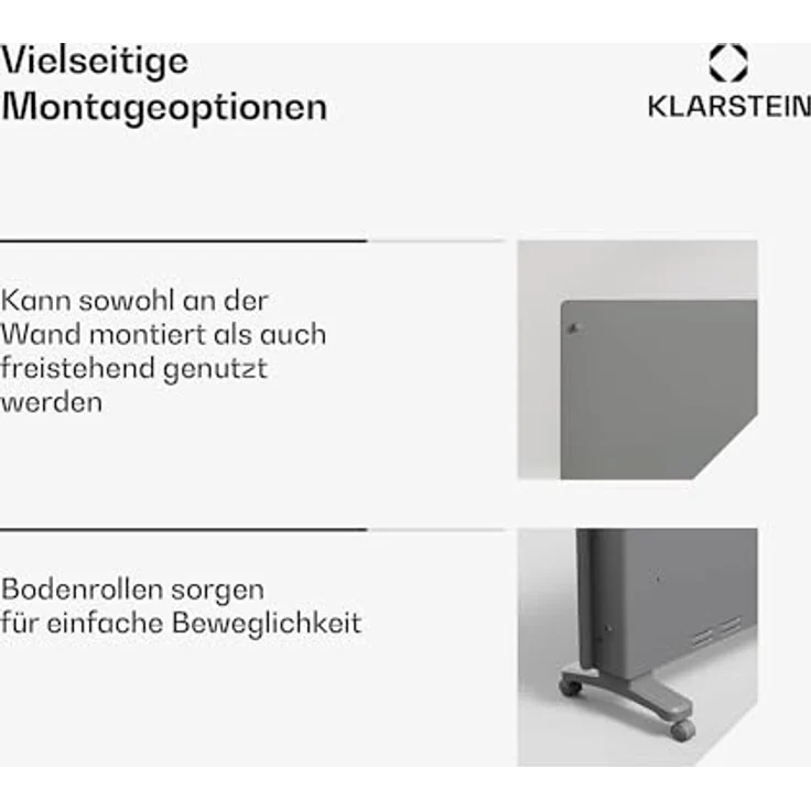 Klarstein Bansin Crystal Smart Konvektorheizung – 1500 W, Wandmontage/Freistehend, Led-Anzeige, App-Steuerung, Energieeffizient, Überhitzungs- und Frostschutz, Kindersicherung, Ideal für Wohnzimmer – Bild 4
