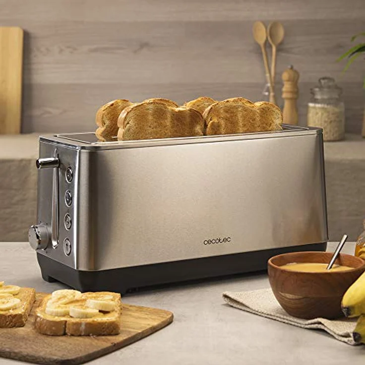 Toaster Cecotec BigToast Extra Double 1600 W, Aufwärmen, Auftauen, Bagel-Funktion, Abbruch, edelstahl – Bild 3