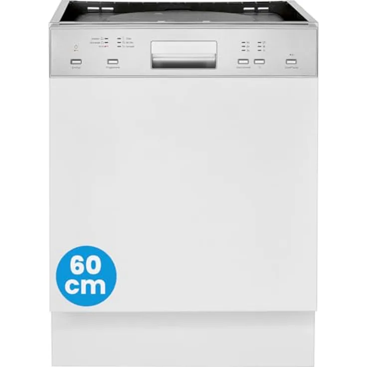 Bomann GSPE 7423 TI, teilintegrierter Geschirrspüler 60cm mit 6 Programmen, sehr leise, automatische Türöffnung, Aquastop, 14 Maßgedecke, Edelstahl-Innenbehälter