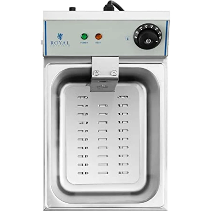 Royal Catering 1254 Fritteuse, mit Öl, 3200 Watt, 10 Liter Fassungsvermögen, silber, Edelstahl – Bild 4