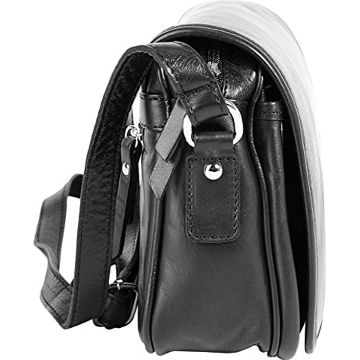 Samantha Look Umhängetasche aus echtem Leder, 25 cm, Made in Italy, verstellbarer Schulterriemen, klassisches Design, mehrere Fächer – Bild 3