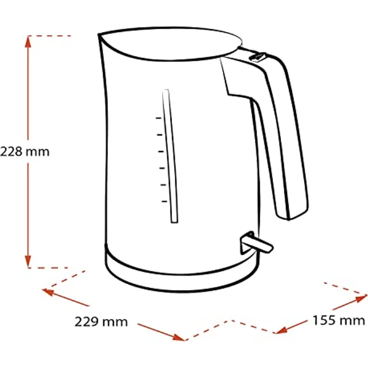 Melitta II Wasserkocher Look Aqua 1026-02 BK SST (1,7 Liter, 2400Watt) mit automatischer Endabschaltung, verdecktem Heizelement und Überhitzungsschutz, Kunststoff, 1.7 liters – Bild 6