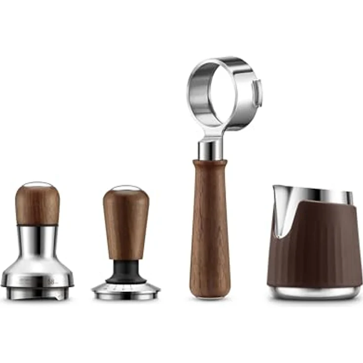 Sage Force Gauge Tamper 58, selbstnivellierender Tamper aus Edelstahl und Walnussholz für Kaffeemaschinen, Braun – Bild 5