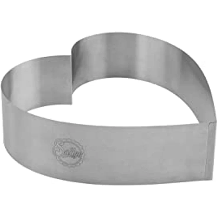 Sallys Backform Herz 28 x 8 cm, Antihaft Herzform aus rostfreiem Edelstahl, für Herzkuchen, Silber – Bild 1