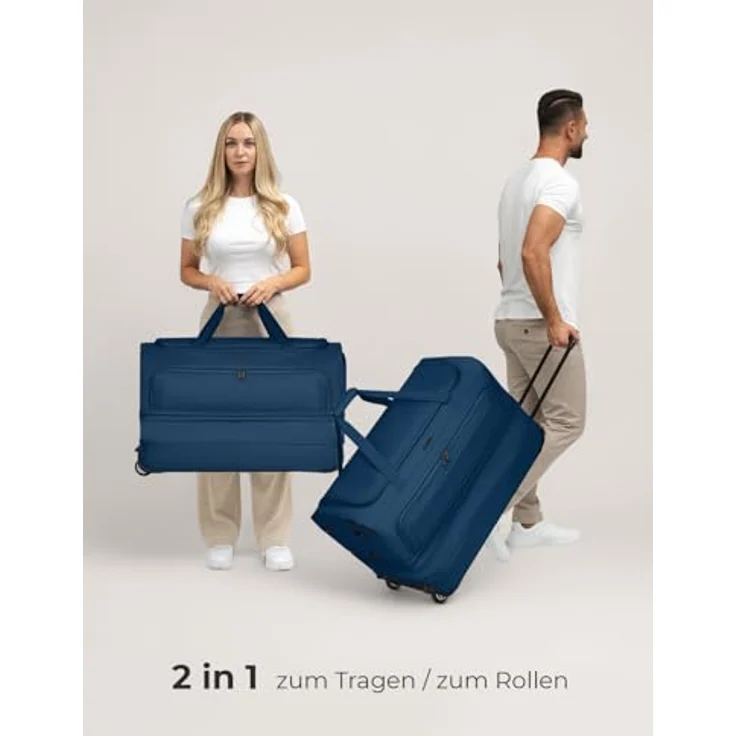 Redolz Duffle Essentials 2-Rollen Reisetasche 70 cm L mit Dehnfalte navy – Bild 7