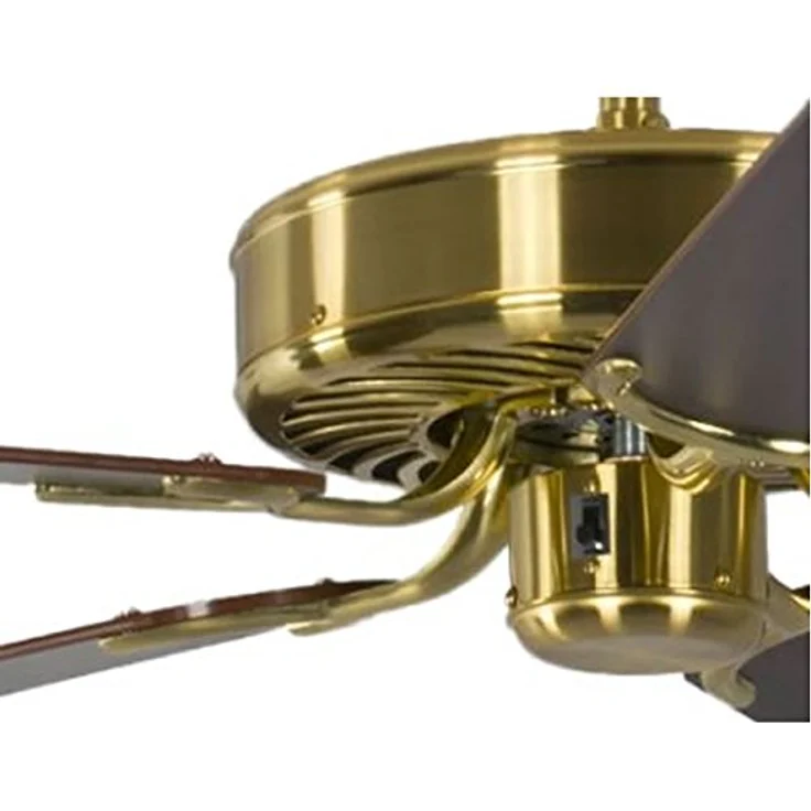 Deckenventilator ohne Beleuchtung Potkuri, Gehäuse Messing seidenmatt, Wendeflügel Mahagoni oder Mahagoni mit Rattaneinlage , 132 cm, für Räume bis zu 25m² – Bild 4