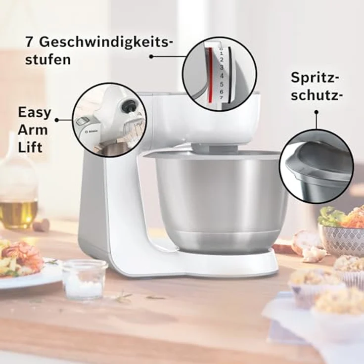 BOSCH Küchenmaschine MUM58200, 1000 W, 5,6 l Schüssel, Weiß, mit 7 Geschwindigkeitsstufen – Bild 3