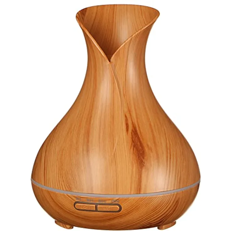 SIXTOL Vulcan Aroma Diffusor helles Holz 350ml | Ultraschall-Luftbefeuchter | Zur Luftbefeuchtung und Durchduftung von Zuhause, Schlafzimmer, Büro | Aromatherapie | Für ätherische Öle