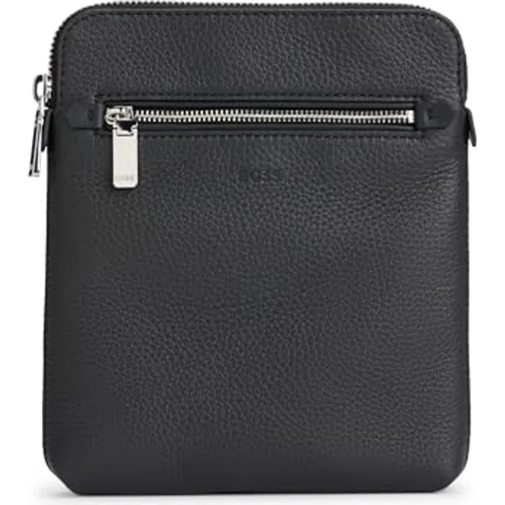 BOSS Umhängetasche BMB New Crosstown_Envel., zertifiziertes Leder (Leather Working Group), Schwarz