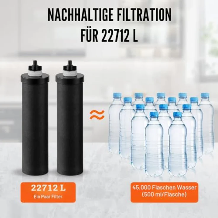 VEVOR Wasserfilter-Ersatz Reinigungselemente 2er-Pack, Aktivkohlefilter für Schwerkraft-Wasserfiltersysteme, 99% effektive Chlorentfernung, kompatibel mit den meisten Marken – Bild 5