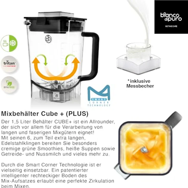 Bianco di Puro Power Blender Tune Pro weiß (Matt Silber) mit bürstenlosem DC-Motor – Bild 3