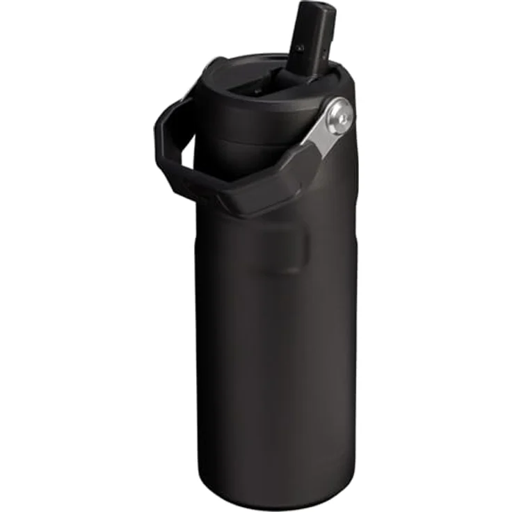 Stanley Flip Straw 2.0 Trinkflasche, 0.47L, Thermobecher mit 8 Stunden Kühlfunktion, 40 Stunden eisgekühlt, BPA-frei, auslaufsicher, spülmaschinenfest, Schwarz – Bild 2