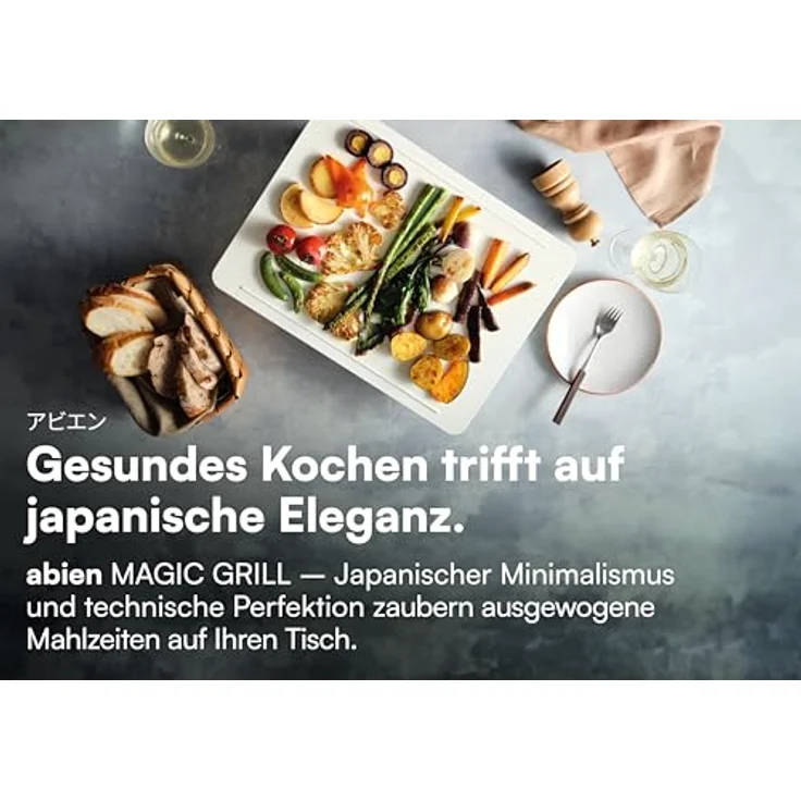 Abien Abien Magic Grill, Elektro Tischgrill mit eingebautem Heizkreislauf, Weiss – Bild 2