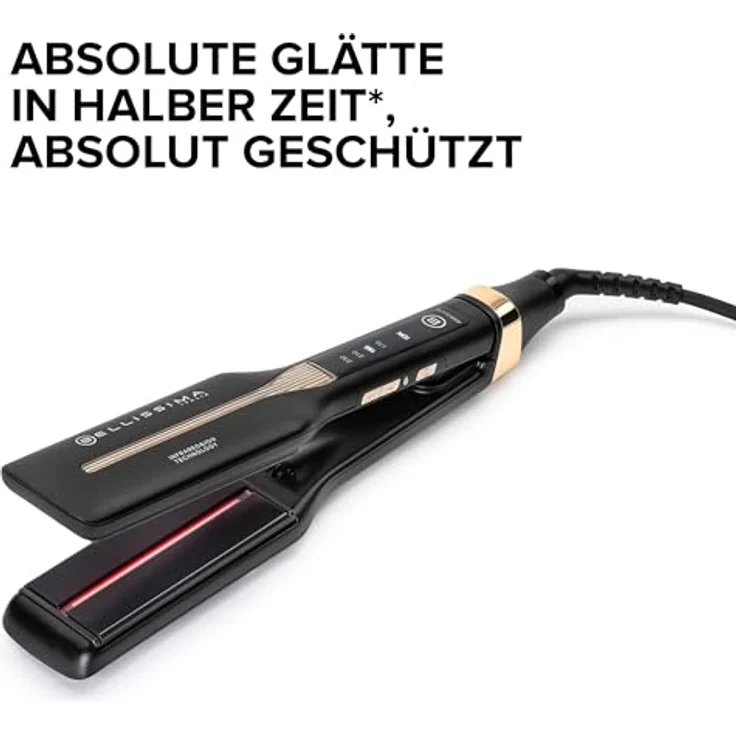 Bellissima Infrarot-Glätteisen, 4 Heizelemente, Keramik- und Keratinbeschichtung, 4 Temperaturen, flexibles Glätteisen, abgerundetes Design, schnelle Erwärmung, Beauty Bag – Bild 2