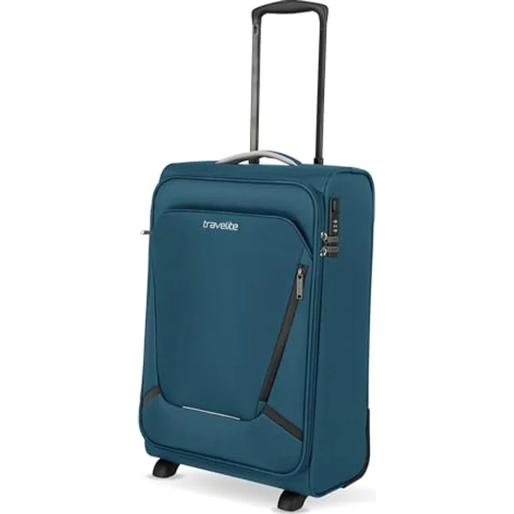 Travelite Jetpack Handgepäck Koffer, 55x35x23 cm, 40 l, 2,2 kg, integriertes Zahlenschloss, Petrol, geeignet für Air France, KLM + ITA – Bild 1
