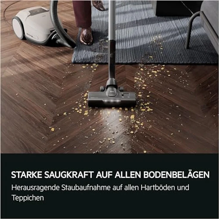 AEG Ultimate 8000 AB81U1SW, Staubsauger mit Beutel, Testsieger, hohe Saugleistung, Auto-Modus, HEPA-Filtration, 3in1 Düse, 12m Aktionsradius, LED-Licht, 48% Recyclingkunststoff – Bild 4