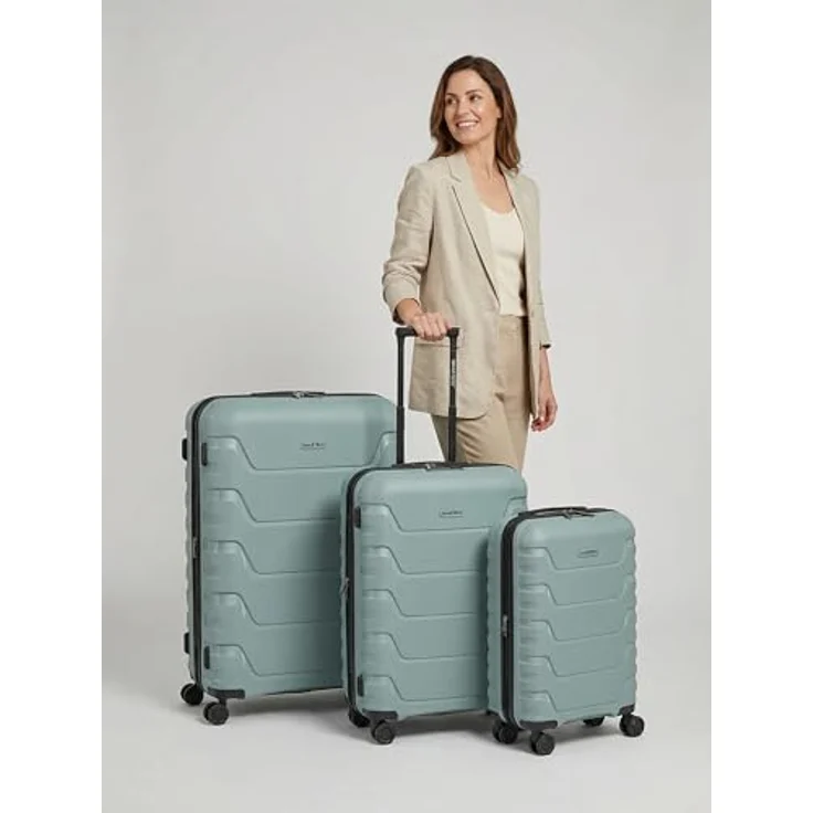 Smartbox Koffer Set 3-teilig Erweiterbar, Hartschalen Reisekoffer S M L aus leichtem Polypropylen, 360° Doppelrollen, TSA Schloss, Kofferset für Handgepäck & Check-in (Edition 01) – Bild 5