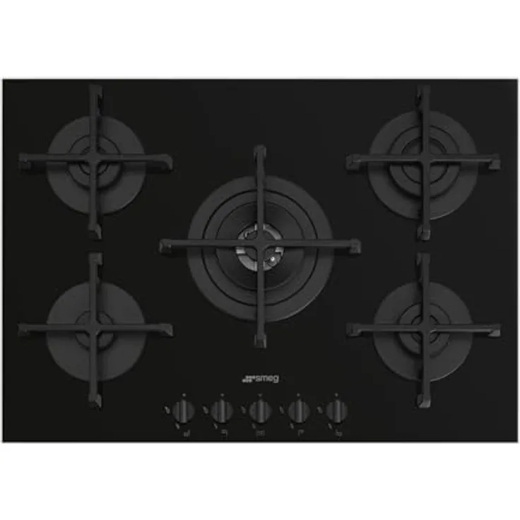 Smeg PV275B SELEZIONE Gaskochfeld mit 5 Kochzonen, Black