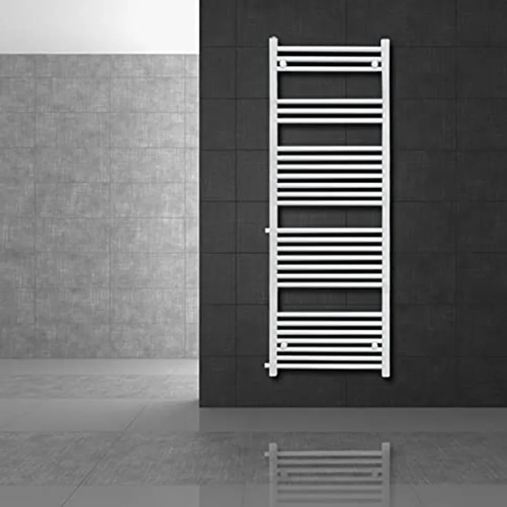 LuxeBath Renovierungsheizkörper Austausch 500x1600 mm Weiß, Badheizkörper gerade mit Seitenanschluss, Nabenabstand 650 mm, Handtuchwärmer und Handtuchtrockner