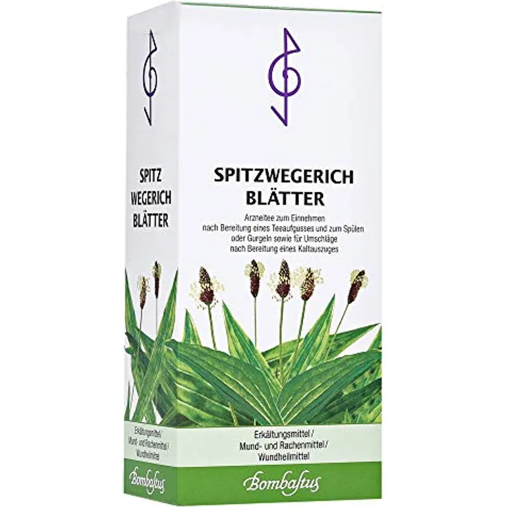 Bombastus Spitzwegerichblätter Tee, 75 g Aufguss-Tee aus natürlichen Kräutern