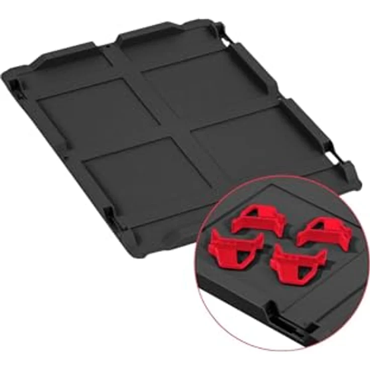 PROREGAL Eurobox NextGen Grip, SparSet 10x, 11L, Schwarz, mit Auflagedeckel & 4 roten Schiebeschnappverschlüssen, HxBxT 12x30x40cm, robust und umweltfreundlich – Bild 2