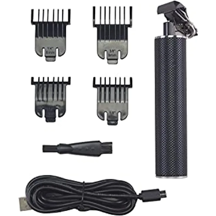 Beper Präzisions-Haarschneider, wiederaufladbar, Edelstahl, Schwarz, klein