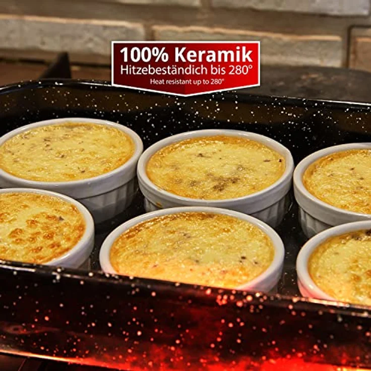 Dimono® Dessertschalen-Set, 8-teilig, 170 ml, ofenfest und gefrierschrankgeeignet, Keramik für Desserts, Muffins und Soufflés – Bild 5