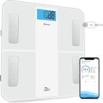 Digital Personenwaage Körperfettwaage Uten Bluetooth Körperwaage Digitale Körperanalysewaage mit APP Körperanalysegerät Waage 180kg 400lb