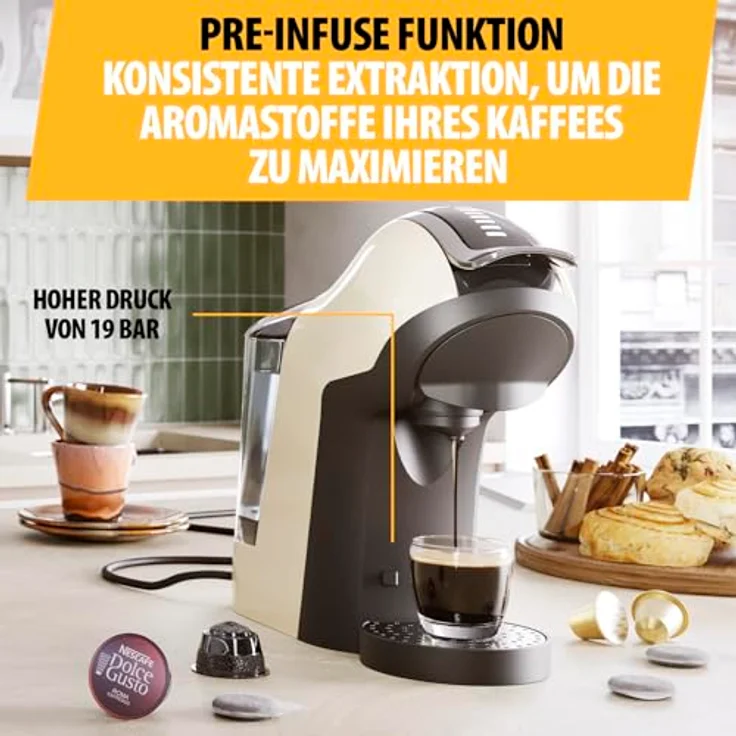 Tristar CM-2301 Multifunktions-Kaffeemaschine 3in1, 19-Bar-Hochdruckpumpe, beige/schwarz – Bild 8