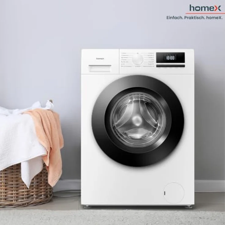 homeX WF1014H1A-W Waschmaschine 10 kg, Frontlader, 1.400 U/Min, Dampffunktion, AquaStop, Inverter Motor, 15 Programme – Bild 3