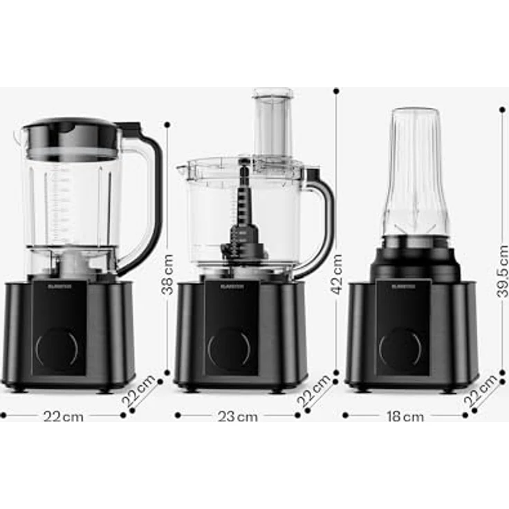 Klarstein Verosteel Küchenmaschine mit Kochfunktion, 1200 W, inklusive Mixer und To-Go-Behälter – Bild 8