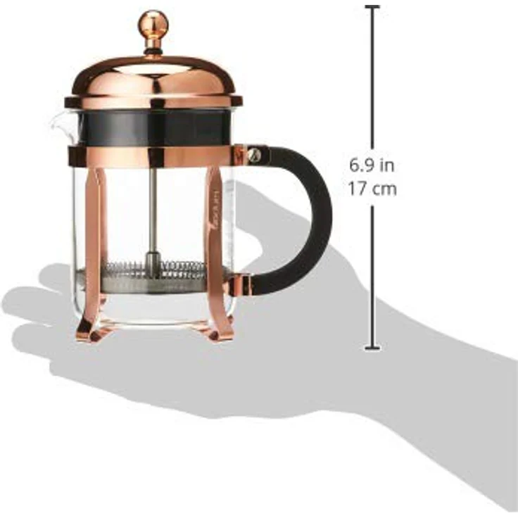 Bodum Chambord Kaffeebereiter 4 Tassen, Chrom, Pink, 10.5 x 16.6 x 19 cm – Bild 3