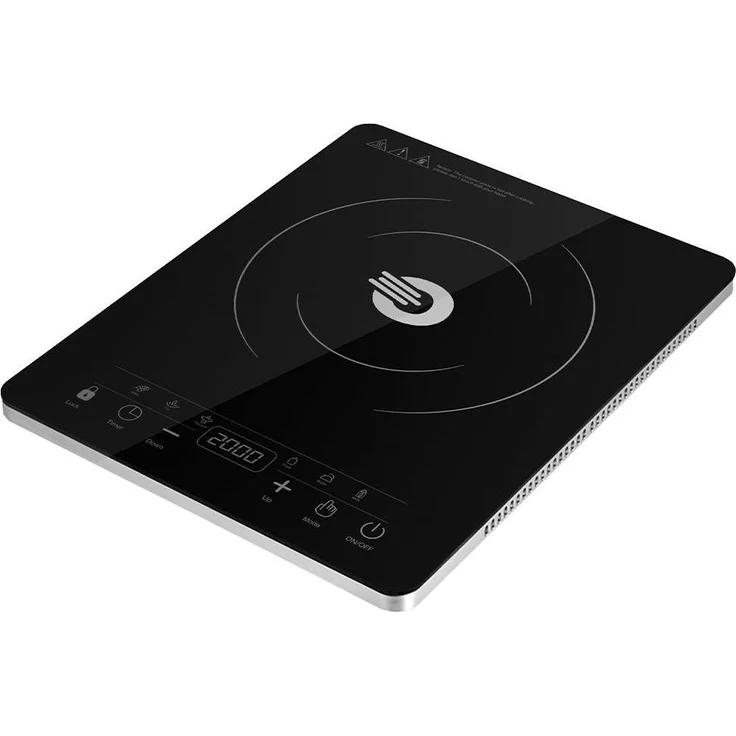 Orava VP22I, Induktionskochplatte mit 9 Temperaturstufen, Schwarz/Grau/Silber, inkl. Kindersicherung und Timer