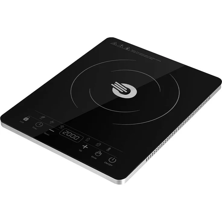 Orava VP22I, Induktionskochplatte mit 9 Temperaturstufen, Schwarz/Grau/Silber, inkl. Kindersicherung und Timer